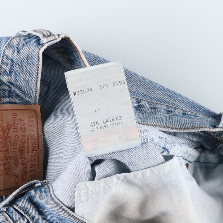 1990'S Levi's 501-0193 Straight Denim Pants, Made in Canada, Men's Size W33 (approx.), Vintage cotton blue type Vintage Second Hand