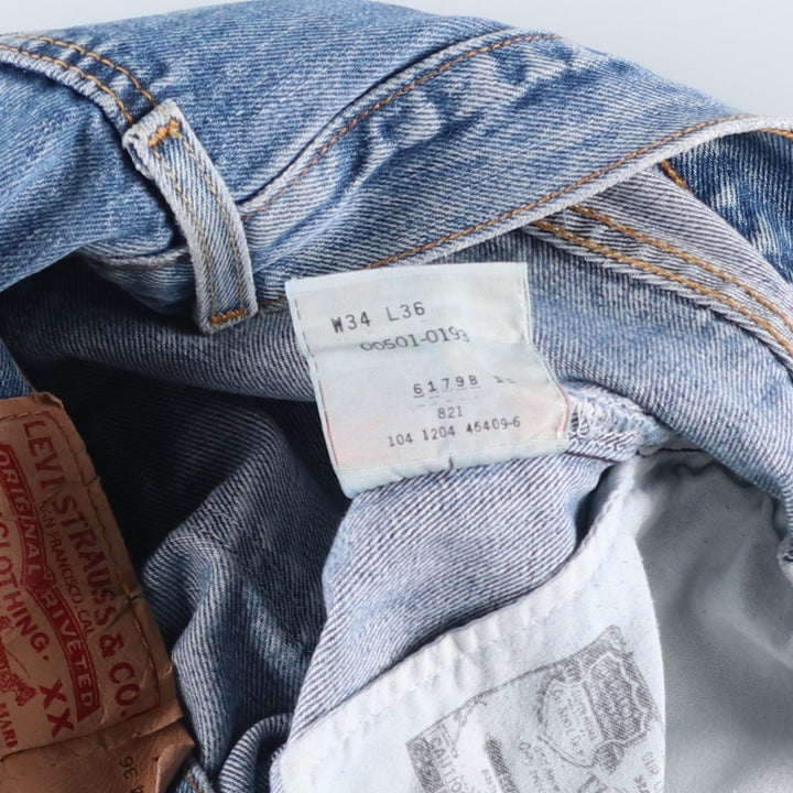 00'S Levi's 501 straight denim pants for men, size W34 cotton blue type Vintage Second Hand