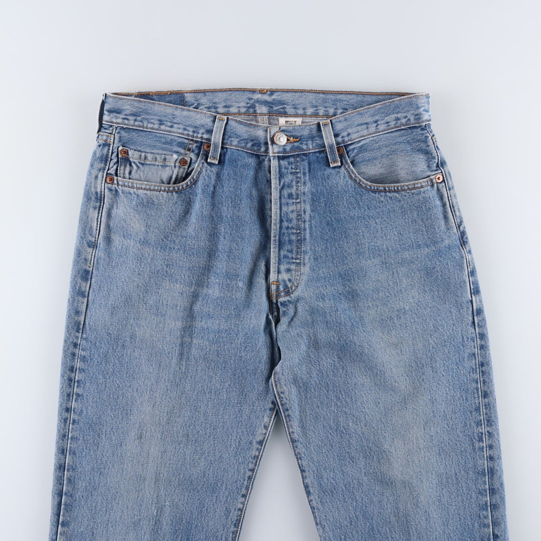00'S Levi's 501 straight denim pants for men, size W34 cotton blue type Vintage Second Hand