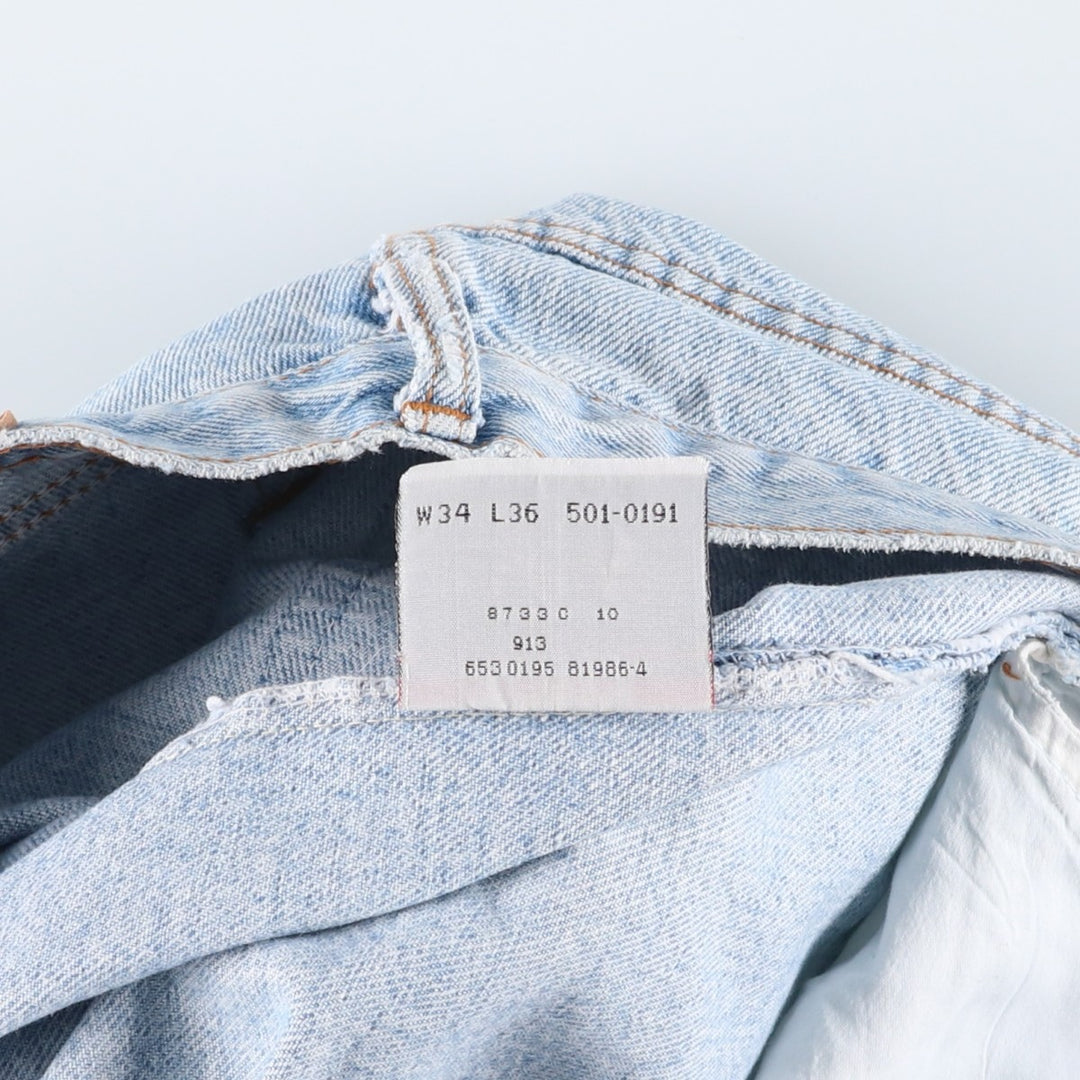 90'S Levi's 501-0191 Straight Denim Pants Made in USA Men's W32 Vintage cotton blue type Vintage Second Hand