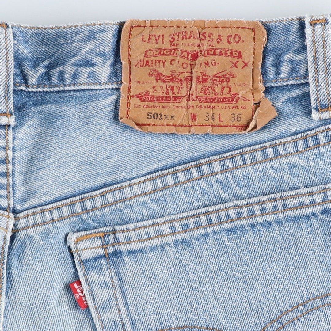 Levi's 501 Straight Denim Pants, Made in USA, Men's Size W32 (approx.) cotton Blue type light blue Vintage Second Hand