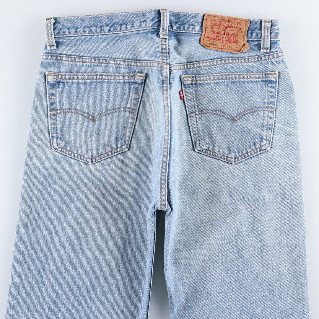 Levi's 501 Straight Denim Pants, Made in USA, Men's Size W32 (approx.) cotton Blue type light blue Vintage Second Hand