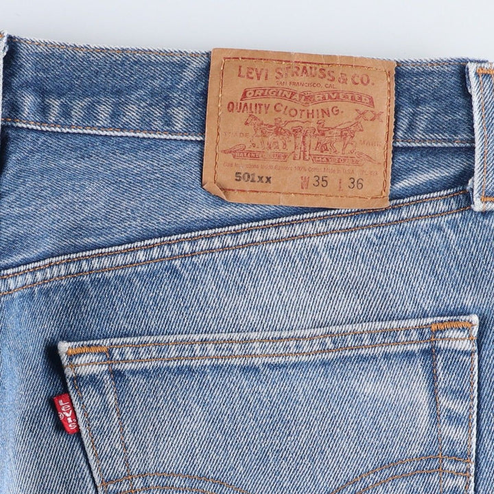Levi's 501 Straight Denim Pants, Made in USA, Men's Size W35 (approx.), Vintage cotton blue type Vintage Second Hand