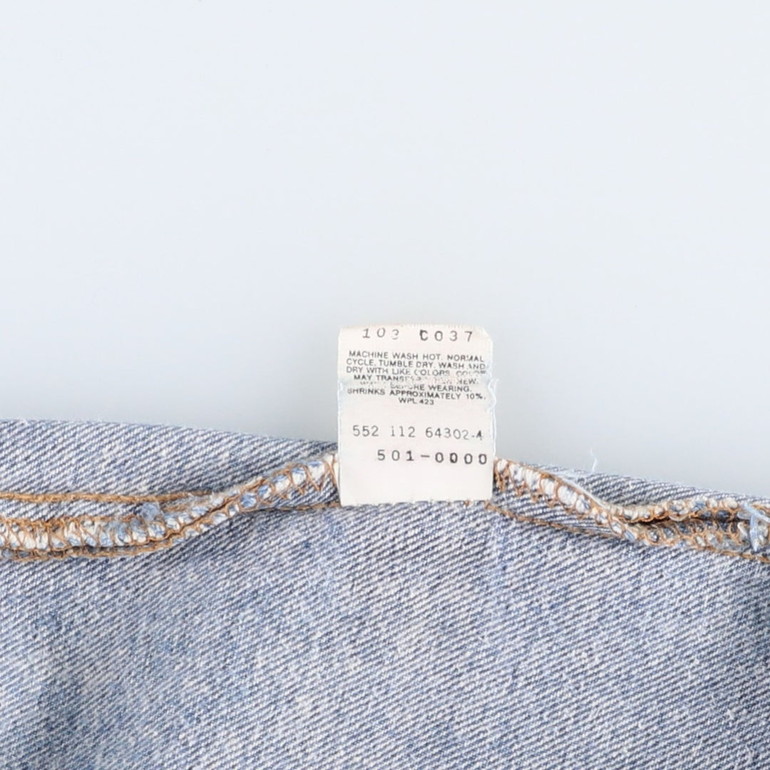 90'S Levi's 501-0000 Straight Denim Pants Made in USA Men's W35 Vintage cotton blue type Vintage Second Hand