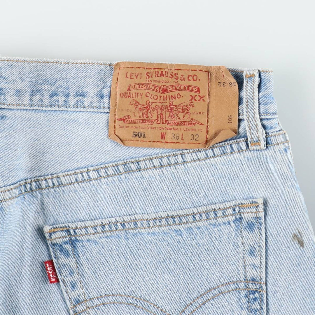 2000'S Levi's 501-0134 Straight Denim Pants, Made in USA, Men's Size W35 (approx.) cotton Blue type light blue Vintage Second Hand