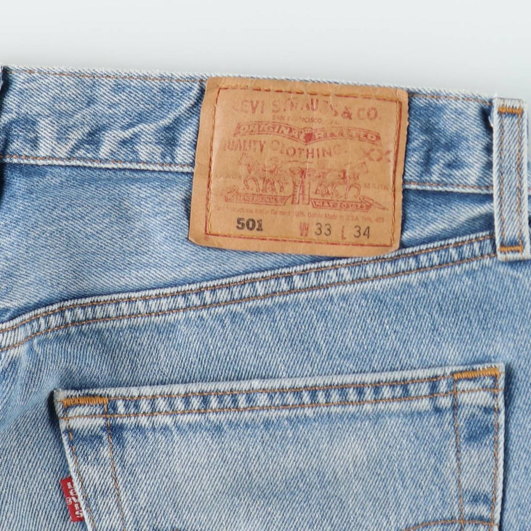 90'S Levi's 501-0193 Straight Denim Pants Made in USA Men's W32 Vintage cotton blue type Vintage Second Hand
