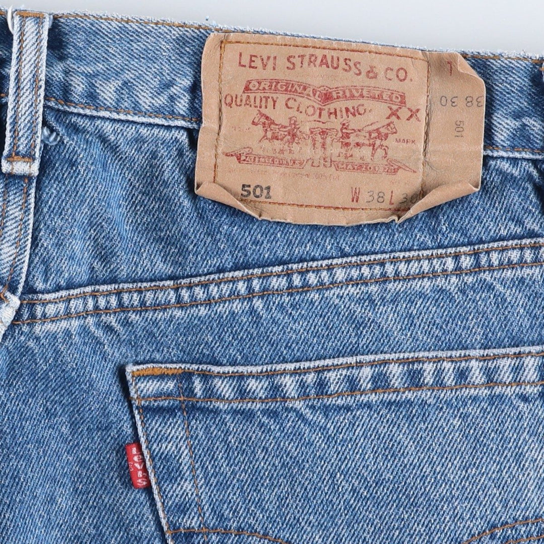 Levi's 501 0114 Straight Denim Pants, Made in USA, Men's W35 (approx.), Vintage. cotton blue type Vintage Second Hand