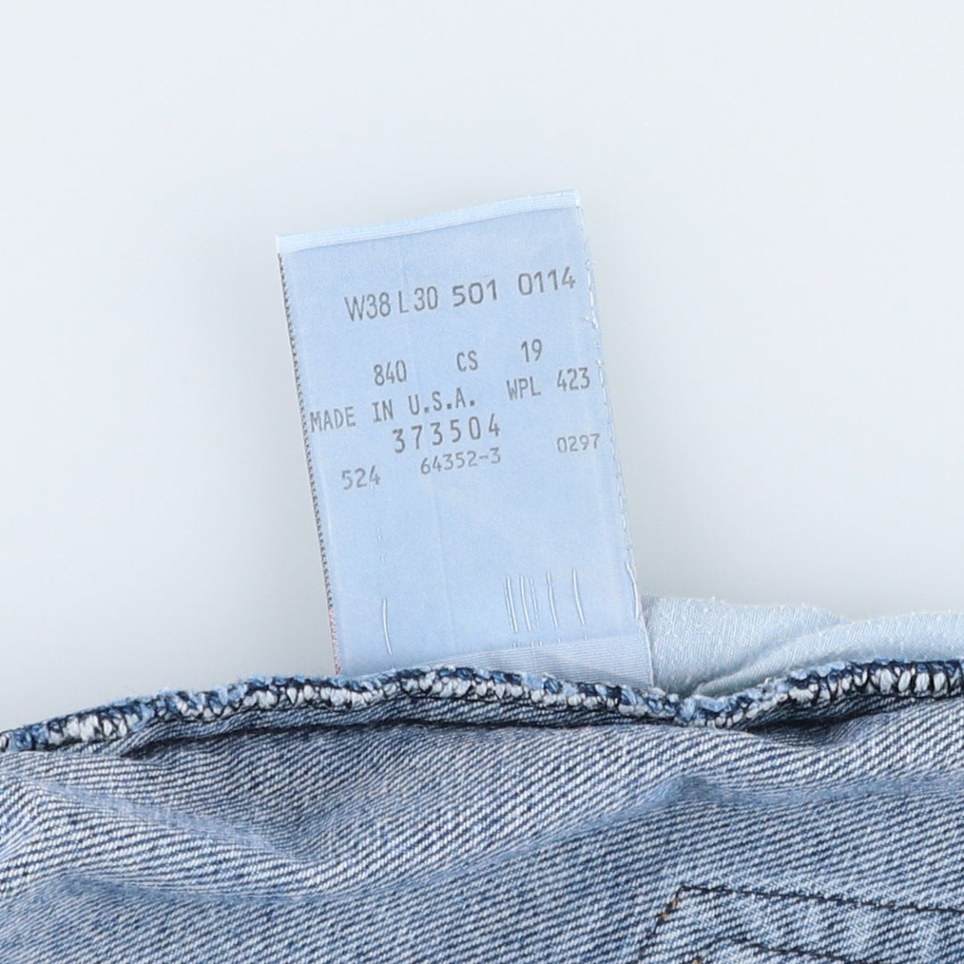 Levi's 501 0114 Straight Denim Pants, Made in USA, Men's W35 (approx.), Vintage. cotton blue type Vintage Second Hand