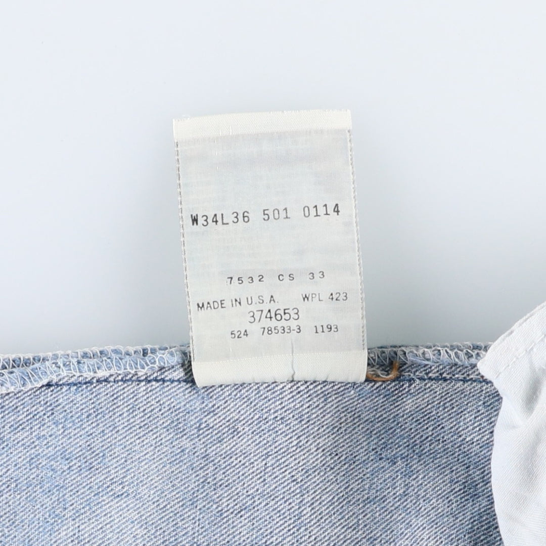 90'S Levi's Straight Denim Pants, Made in USA, Men's Size W34 (approx.), Vintage cotton blue type Vintage Second Hand