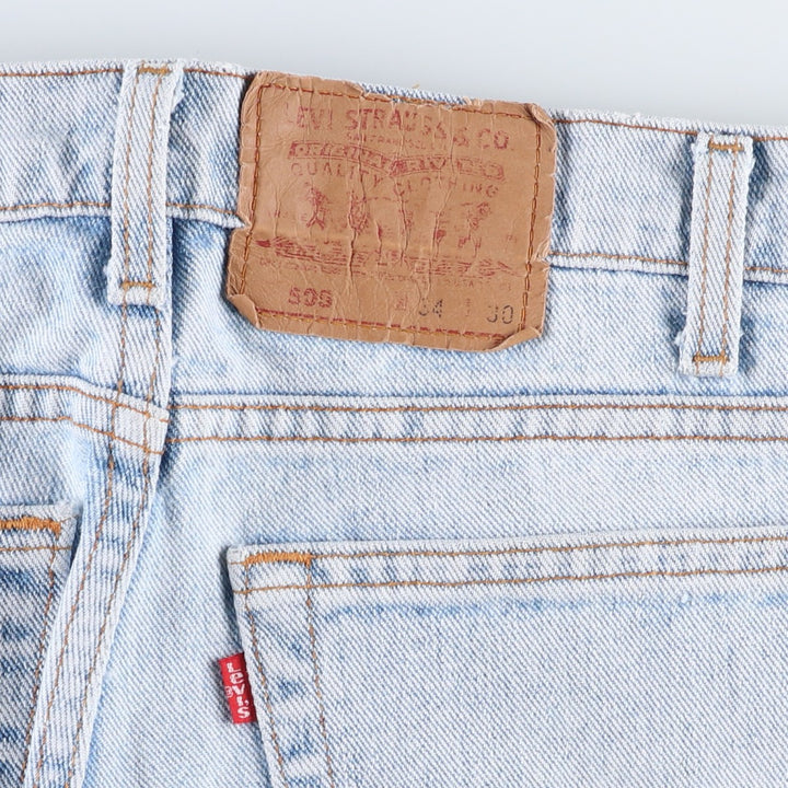 1990'S Levi's 00505-4834 Tapered Denim Pants, Made in USA, Men's Size W34 (approx.), Vintage cotton Blue type light blue Vintage Second Hand