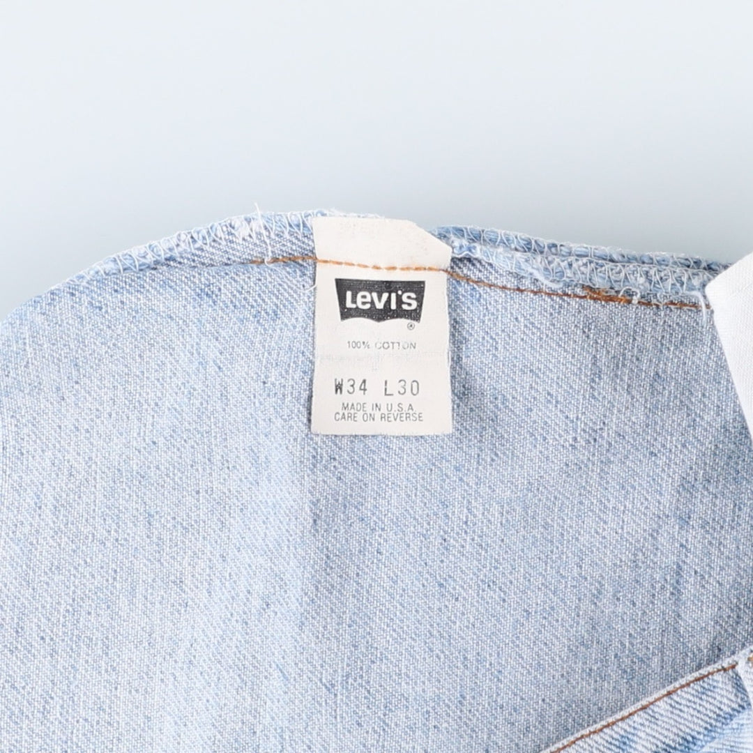 1990'S Levi's 00505-4834 Tapered Denim Pants, Made in USA, Men's Size W34 (approx.), Vintage cotton Blue type light blue Vintage Second Hand