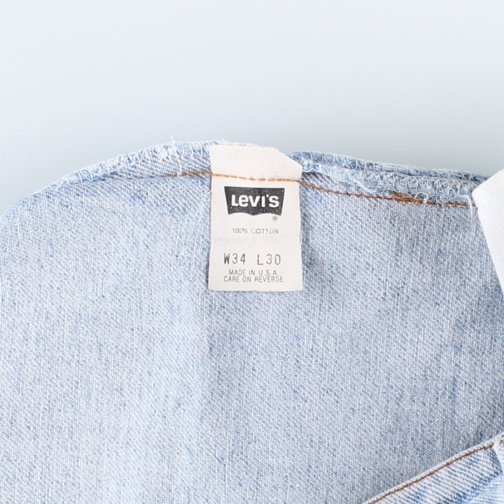 1990'S Levi's 00505-4834 Tapered Denim Pants, Made in USA, Men's Size W34 (approx.), Vintage cotton Blue type light blue Vintage Second Hand