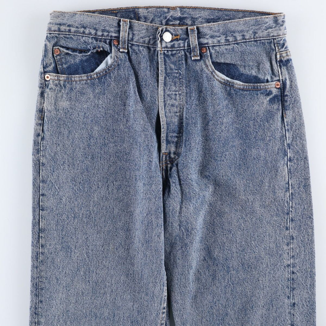 1990'S Levi's 501-0604 Chemical Wash Straight Denim Pants, Made in USA, Men's Size W32 (approx.), Vintage cotton blue type Vintage Second Hand