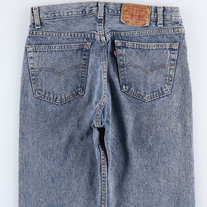 1990'S Levi's 501-0604 Chemical Wash Straight Denim Pants, Made in USA, Men's Size W32 (approx.), Vintage cotton blue type Vintage Second Hand