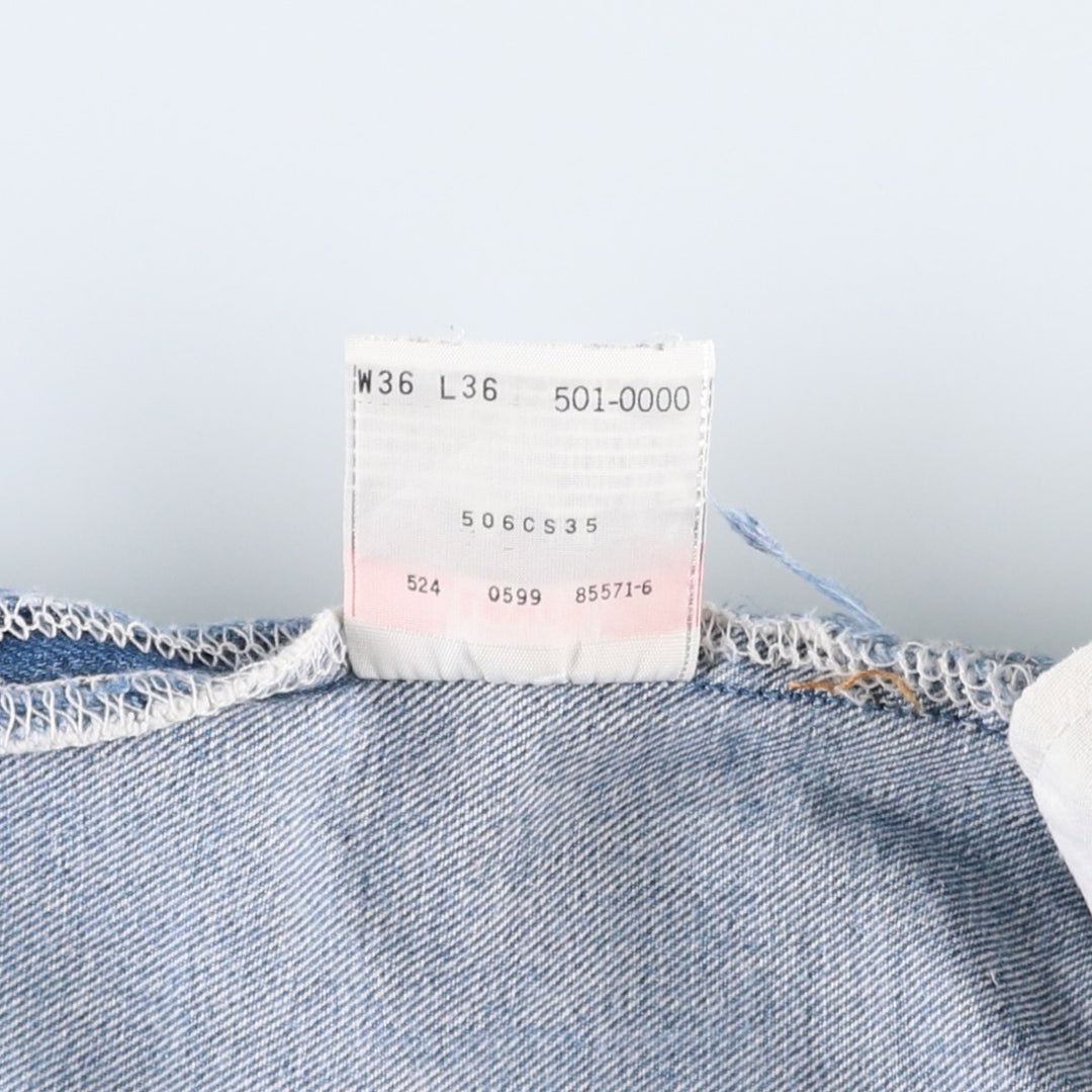90'S Levi's 501-0000 Straight Denim Pants Made in USA Men's W34 Vintage cotton blue type Vintage Second Hand