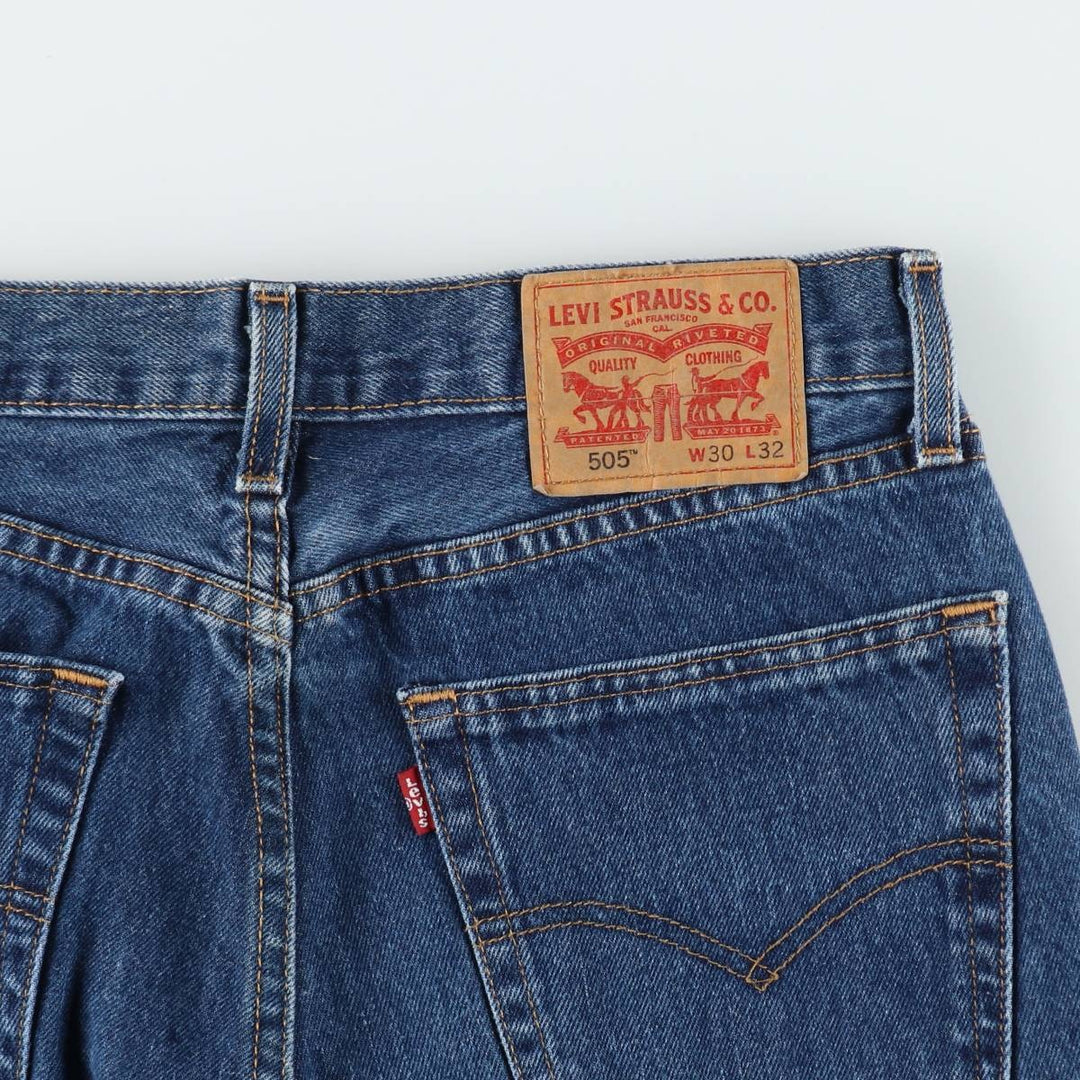 Levi's 505 tapered denim pants for men, equivalent to w32 cotton blue type Vintage Second Hand