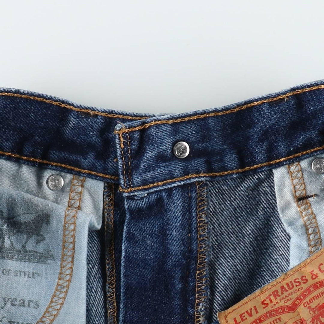 Levi's 505 tapered denim pants for men, equivalent to w32 cotton blue type Vintage Second Hand