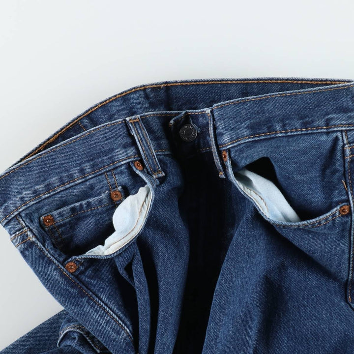 Levi's 505 tapered denim pants for men, equivalent to w32 cotton blue type Vintage Second Hand