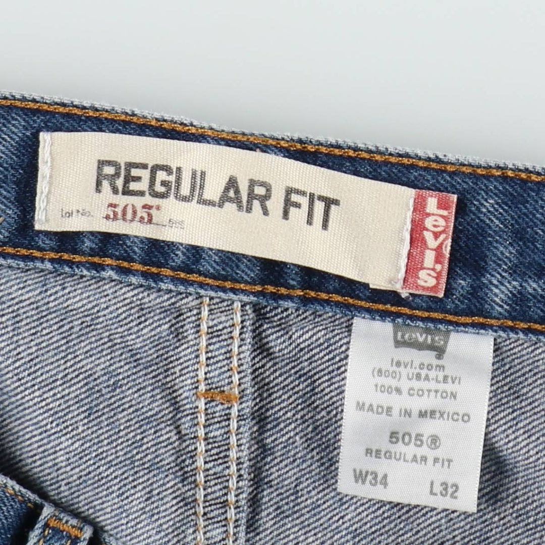 Levi's 505 REGULAR FIT tapered denim pants for men, size w34 cotton blue type Vintage Second Hand