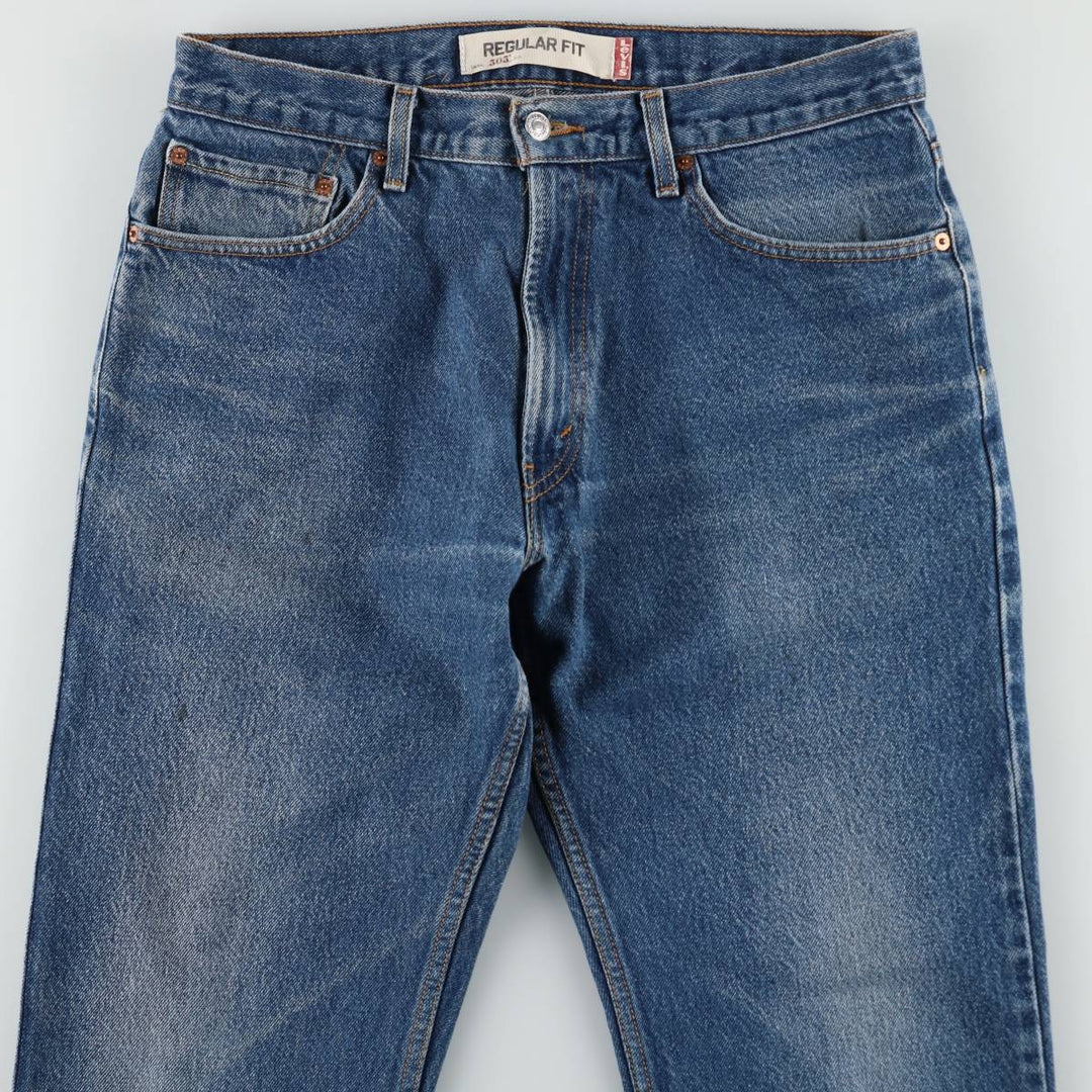 Levi's 505 REGULAR FIT tapered denim pants for men, size w34 cotton blue type Vintage Second Hand