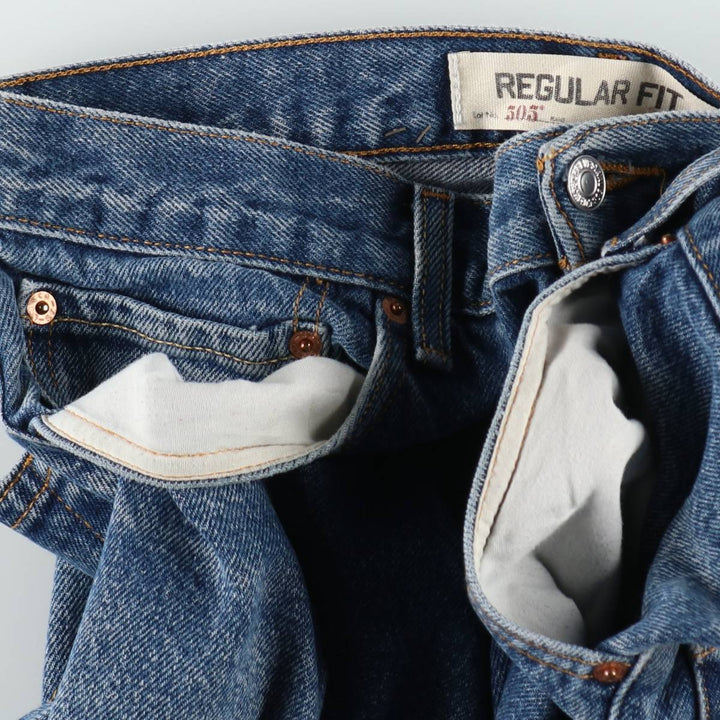 Levi's 505 REGULAR FIT tapered denim pants for men, size w34 cotton blue type Vintage Second Hand