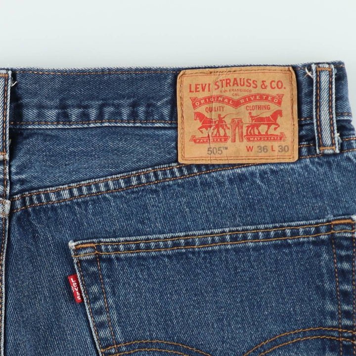 Levi's 505 tapered denim pants for men, size w37 cotton blue type Vintage Second Hand
