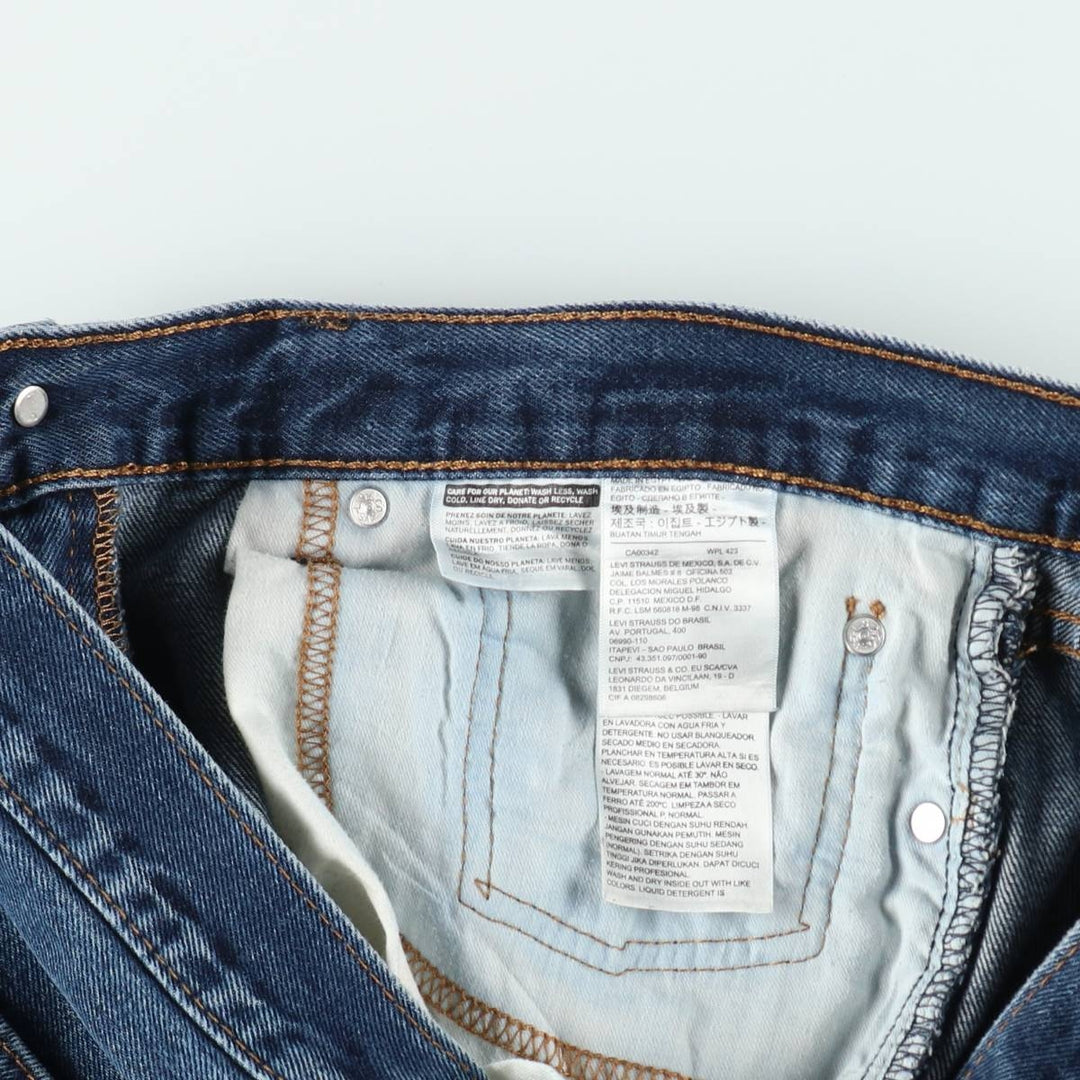 Levi's 505 tapered denim pants for men, size w37 cotton blue type Vintage Second Hand
