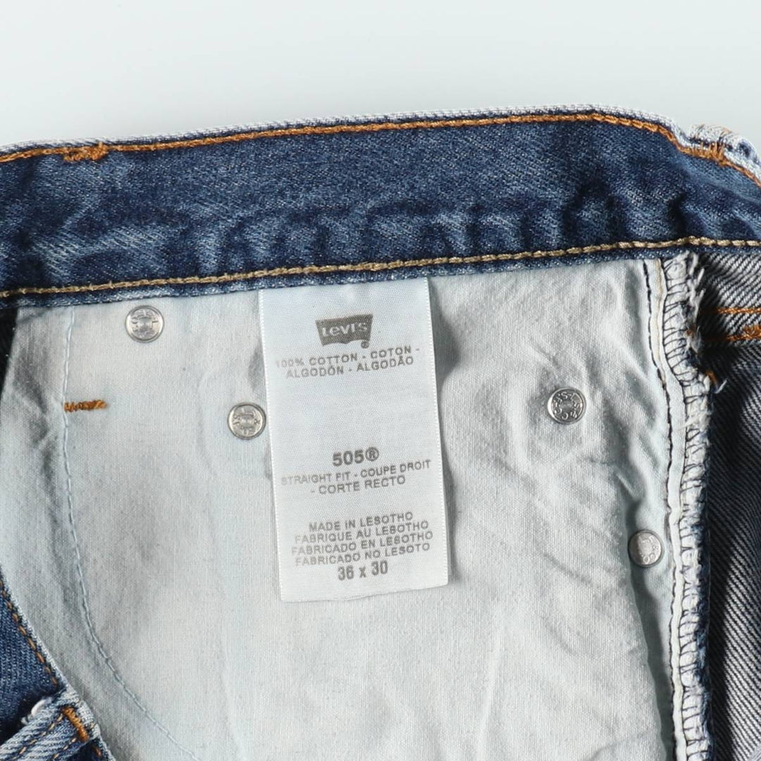 Levi's 505 Regular Fit Straight Fit Tapered Denim Pants, Men's Size W38 (approx.) cotton blue type Vintage Second Hand