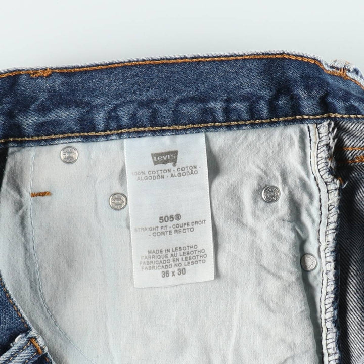 Levi's 505 Regular Fit Straight Fit Tapered Denim Pants, Men's Size W38 (approx.) cotton blue type Vintage Second Hand