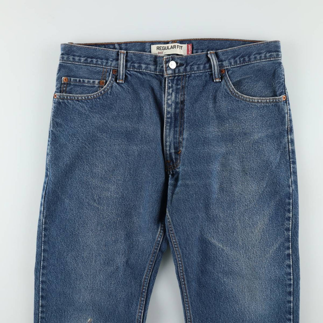 Levi's 505 Regular Fit Straight Fit Tapered Denim Pants, Men's Size W38 (approx.) cotton blue type Vintage Second Hand