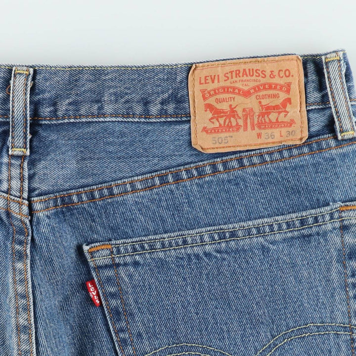 Levi's 505 tapered denim pants for men, size w37 cotton blue type Vintage Second Hand