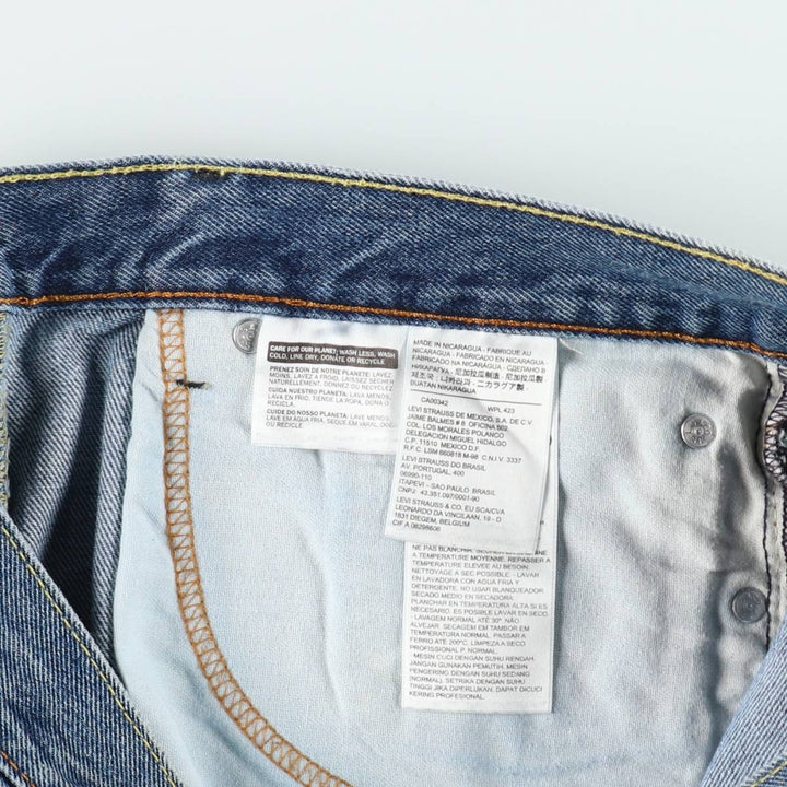Levi's 505 tapered denim pants for men, size w37 cotton blue type Vintage Second Hand