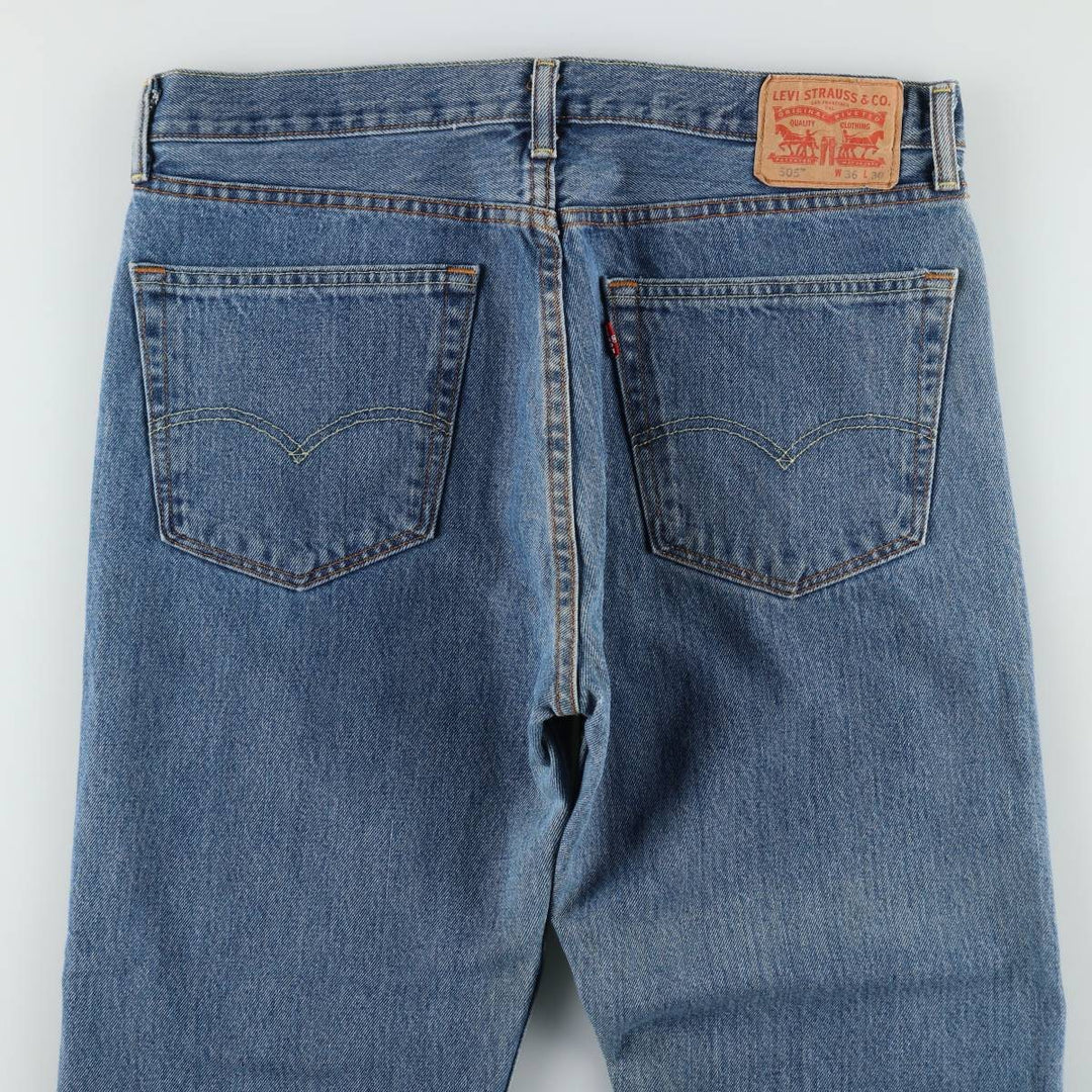 Levi's 505 tapered denim pants for men, size w37 cotton blue type Vintage Second Hand