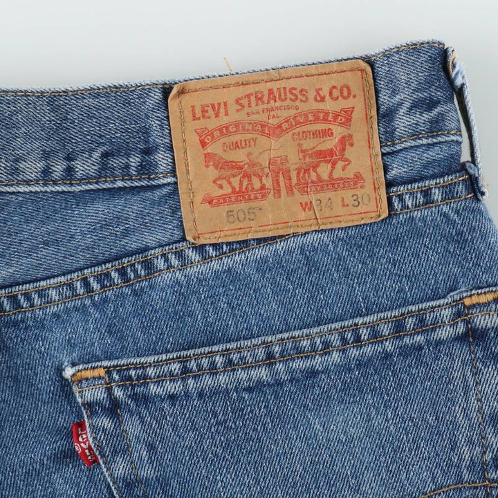 Levi's 505 tapered denim pants for men, size w36 cotton blue type Vintage Second Hand