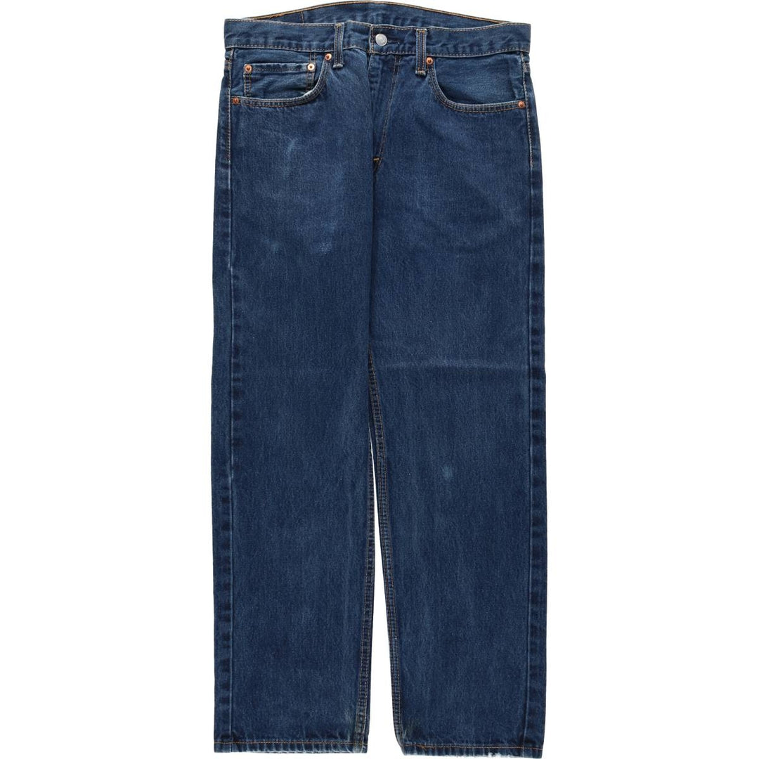 Levi's 505 tapered denim pants for men, size W34 cotton navy blue type Vintage Second Hand