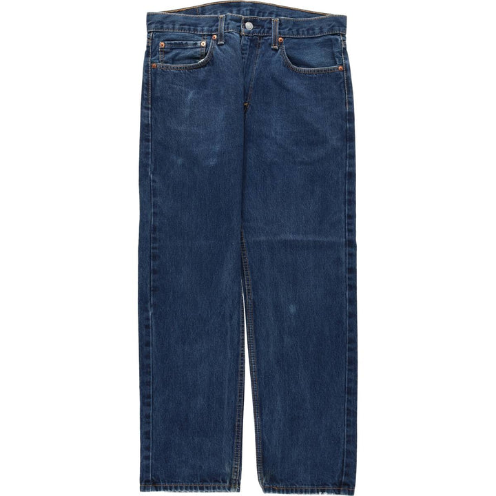 Levi's 505 tapered denim pants for men, size W34 cotton navy blue type Vintage Second Hand