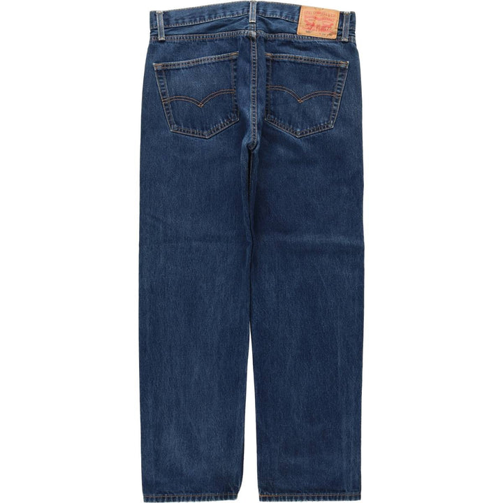 Levi's 505 tapered denim pants for men, size W34 cotton navy blue type Vintage Second Hand