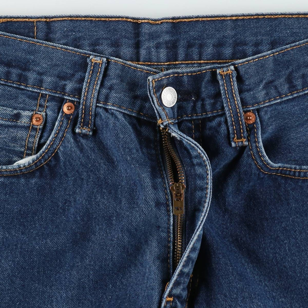 Levi's 505 tapered denim pants for men, size W34 cotton navy blue type Vintage Second Hand