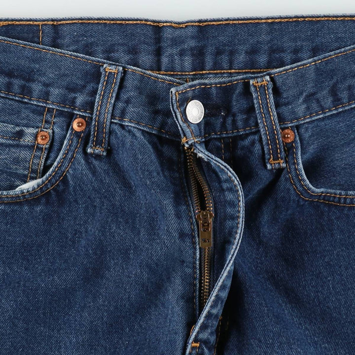 Levi's 505 tapered denim pants for men, size W34 cotton navy blue type Vintage Second Hand