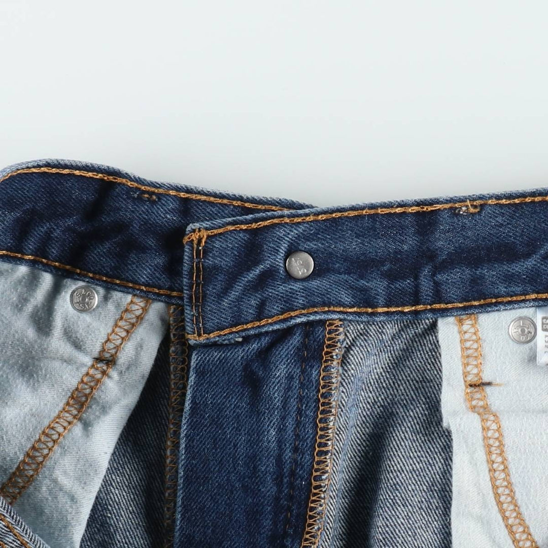 Levi's 505 tapered denim pants for men, size W34 cotton navy blue type Vintage Second Hand