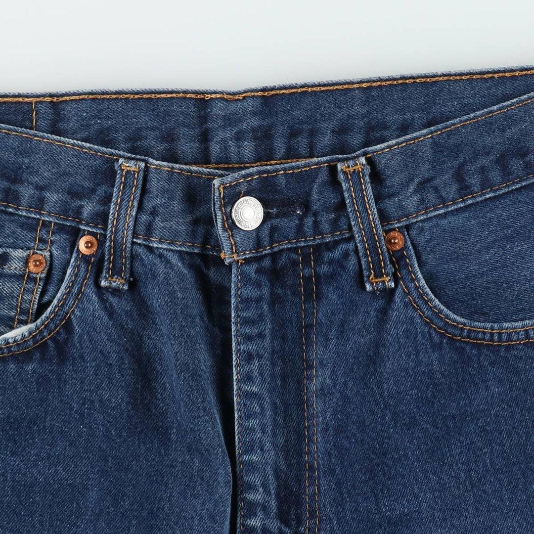 Levi's 505 tapered denim pants for men, size W34 cotton navy blue type Vintage Second Hand