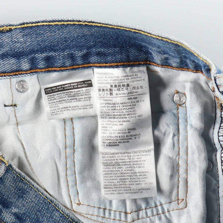 Levi's 505 tapered denim pants for men, size W34 cotton Blue type light blue Vintage Second Hand