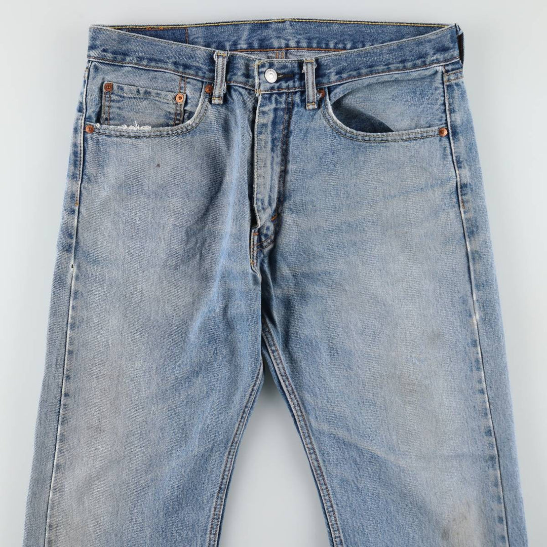 Levi's 505 tapered denim pants for men, size W34 cotton Blue type light blue Vintage Second Hand