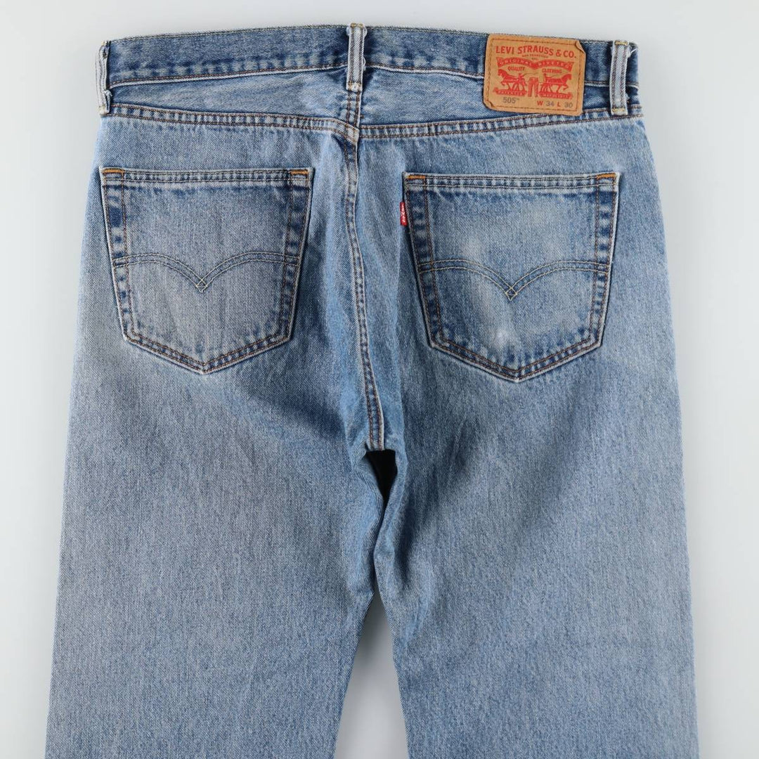 Levi's 505 tapered denim pants for men, size W34 cotton Blue type light blue Vintage Second Hand