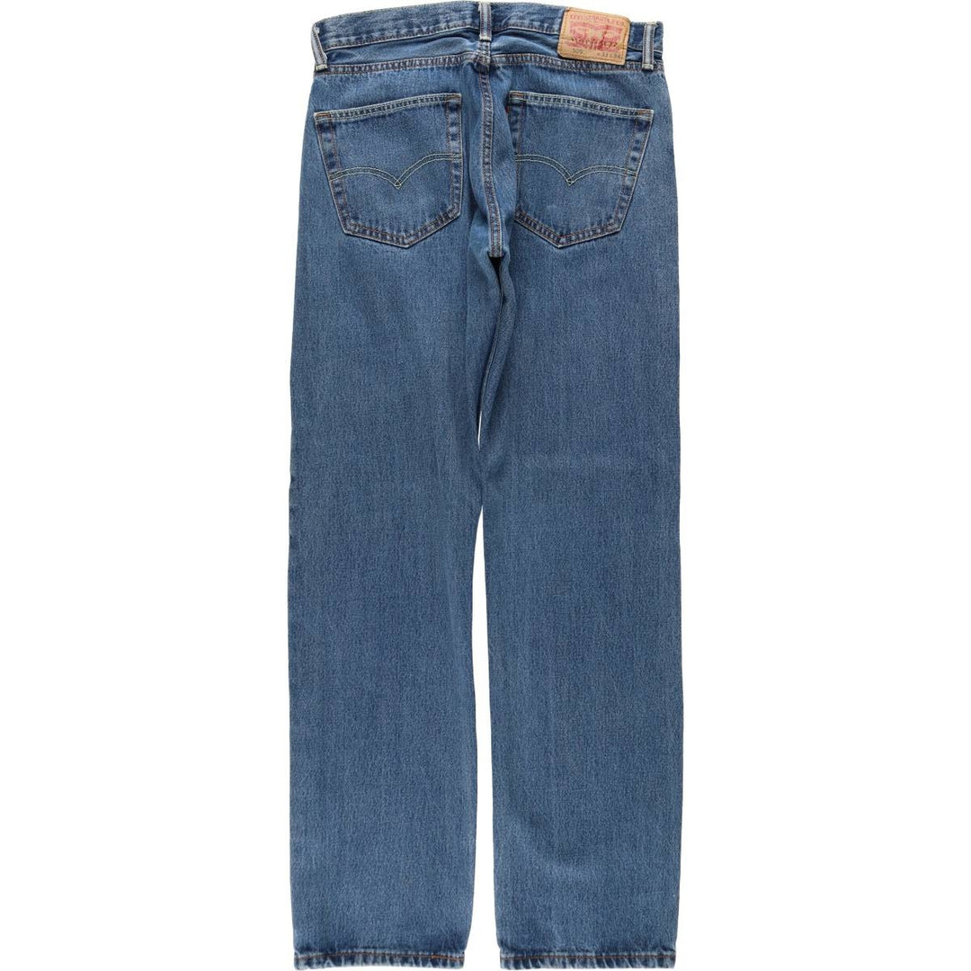 Levi's 505 tapered denim pants for men, equivalent to w32 cotton blue type Vintage Second Hand