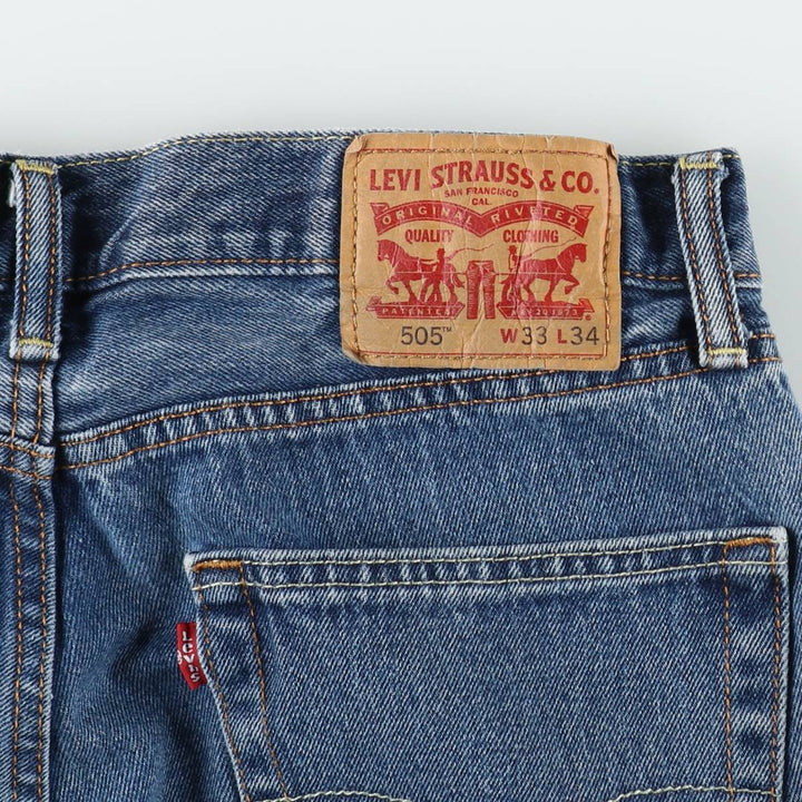 Levi's 505 tapered denim pants for men, equivalent to w32 cotton blue type Vintage Second Hand