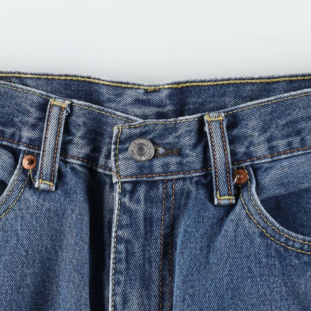 Levi's 505 tapered denim pants for men, equivalent to w32 cotton blue type Vintage Second Hand