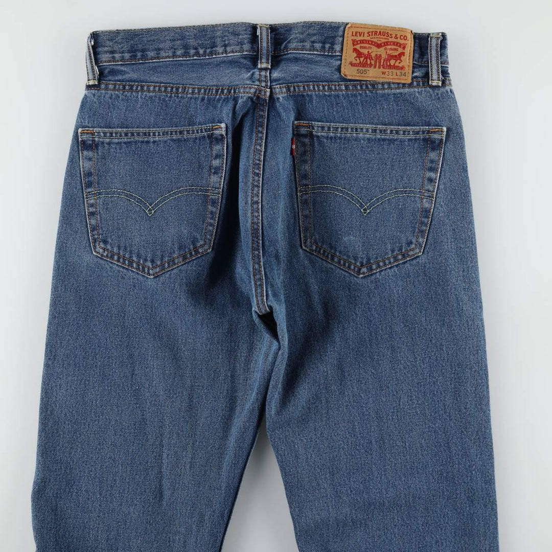Levi's 505 tapered denim pants for men, equivalent to w32 cotton blue type Vintage Second Hand