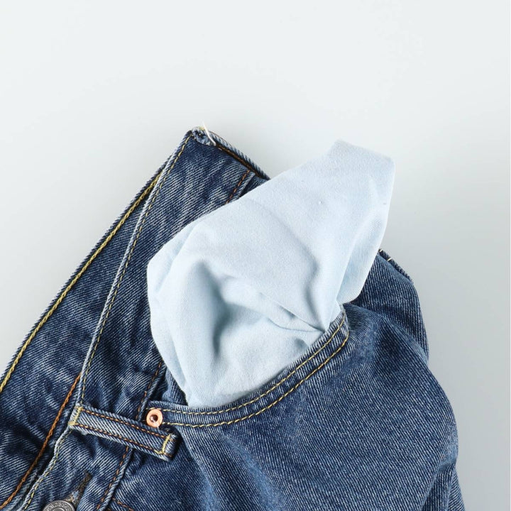 Levi's 505 tapered denim pants for men, equivalent to w32 cotton blue type Vintage Second Hand