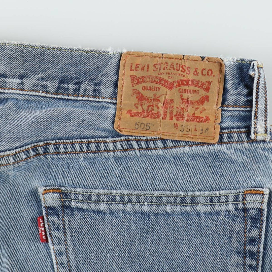 Levi's 505 tapered denim pants for men, size W34 cotton Blue type light blue Vintage Second Hand